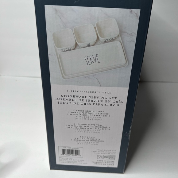 Rae Dunn 5-Piece Stoneware Set Dishwasher Safe - Picture 4 of 7